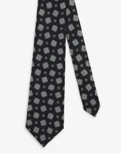 Silk Scattered Medallion Printed Tie