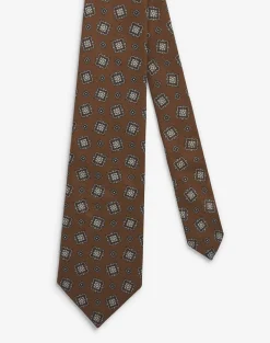 Silk Scattered Medallion Printed Tie