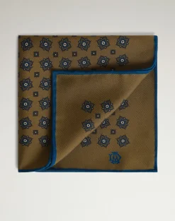 Silk Scattered Medallion Screen Printed Pocket Square