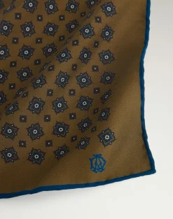 Silk Scattered Medallion Screen Printed Pocket Square