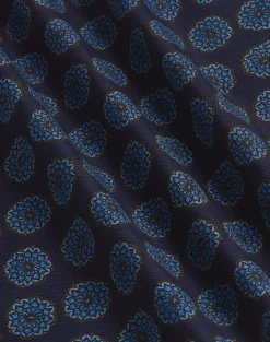 Silk Screen Printed Double Face Floral MedallionScarf