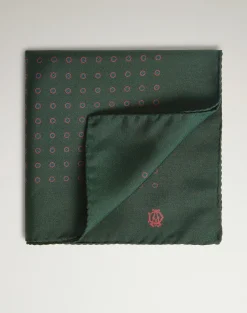 Silk Screen Printed Floral Medallion Pocket Square