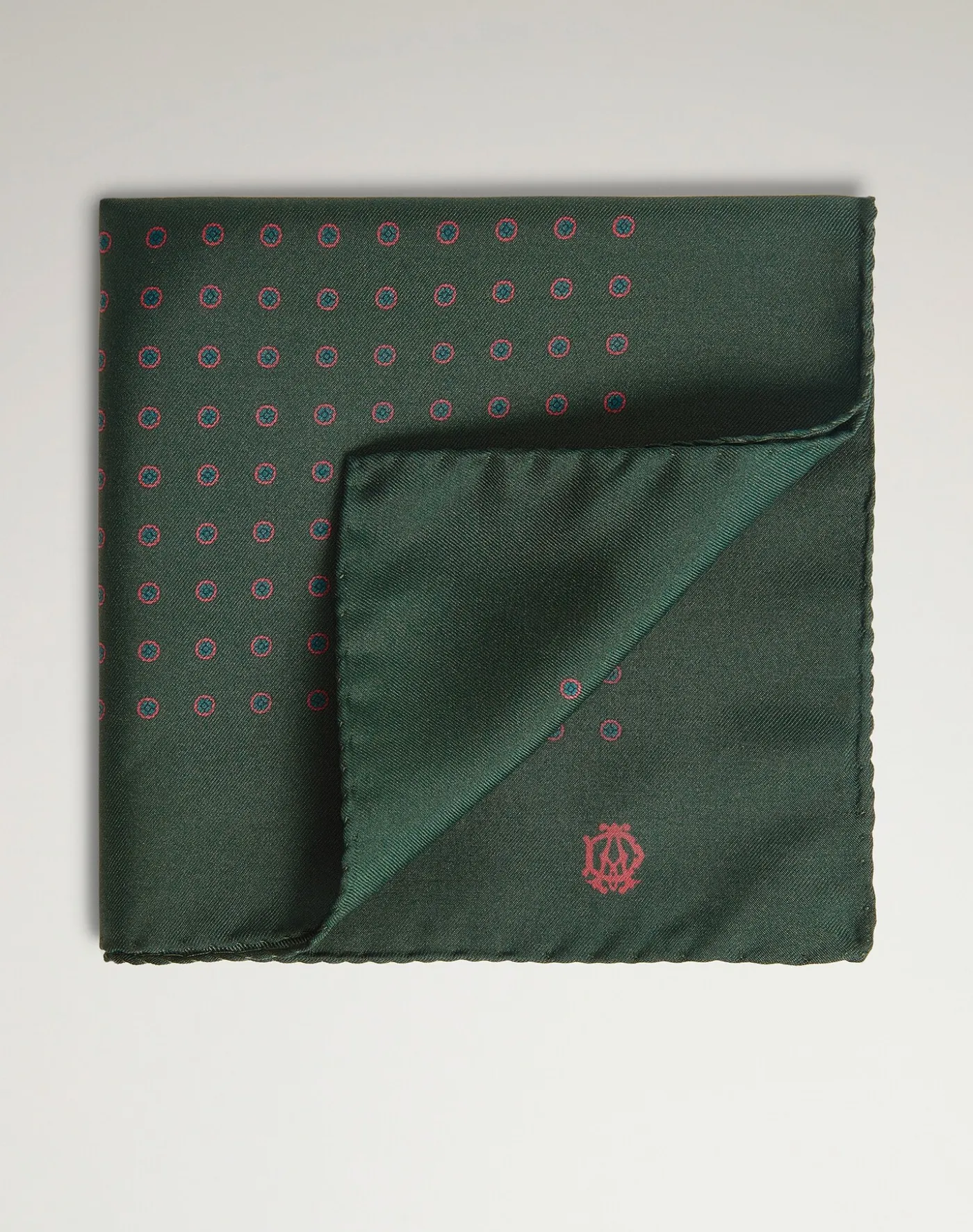 Silk Screen Printed Floral Medallion Pocket Square