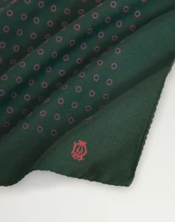 Silk Screen Printed Floral Medallion Pocket Square