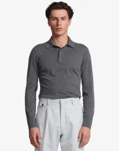 Superfine Cashmere Long Sleeve Polo