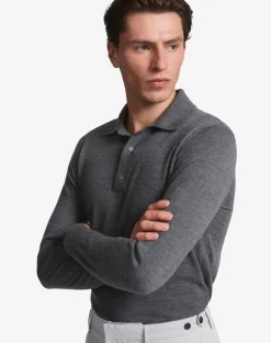 Superfine Cashmere Long Sleeve Polo