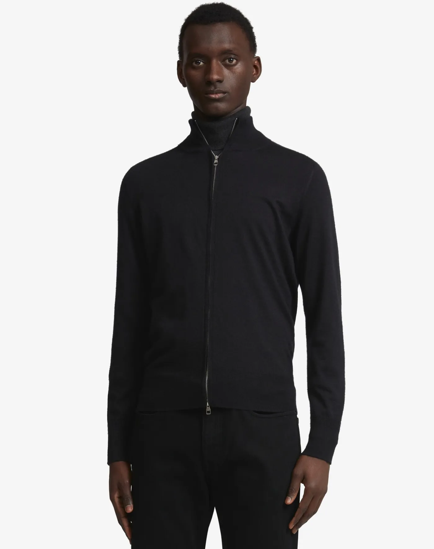 Superfine Cashmere Zip Through Jumper