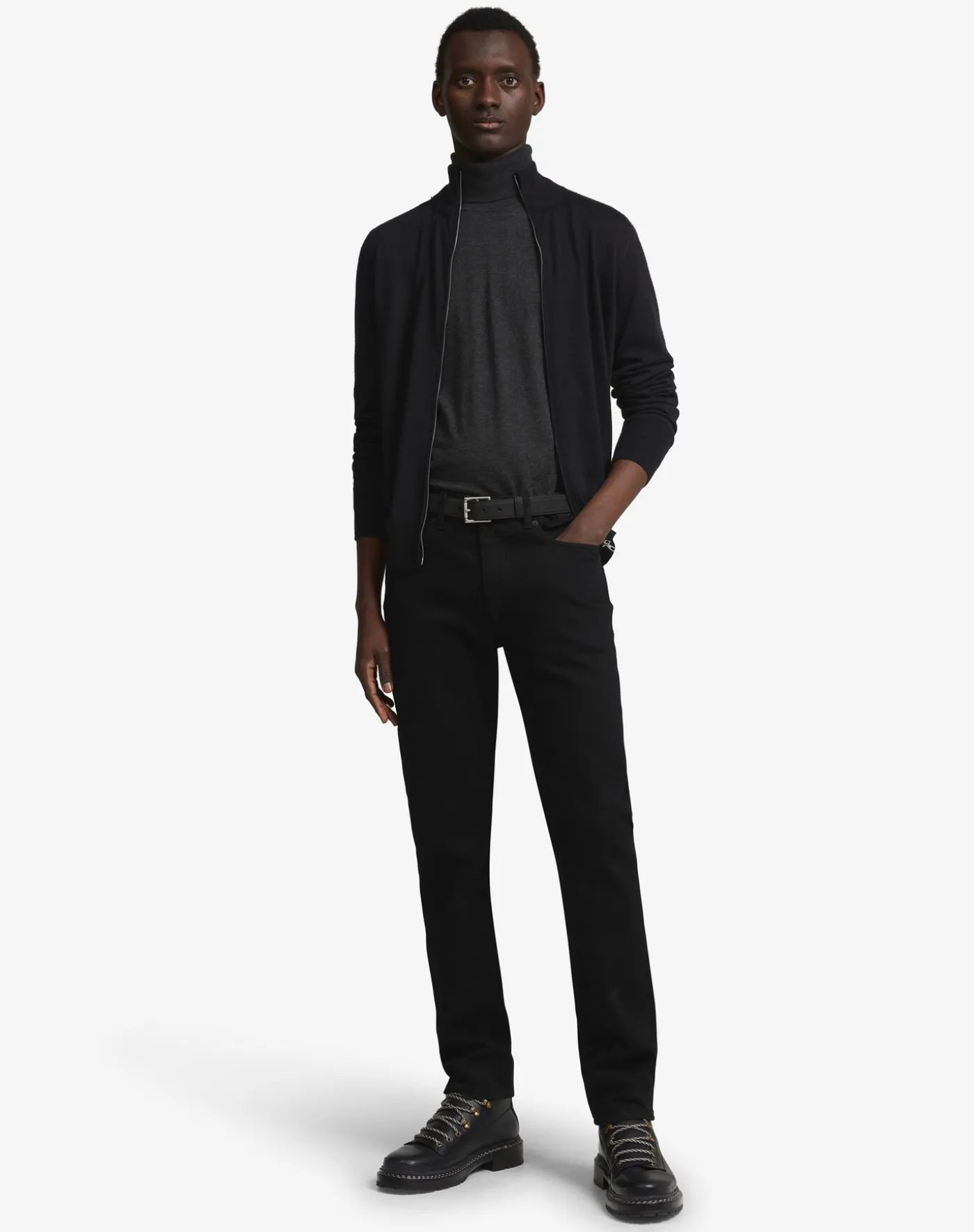 Superfine Cashmere Zip Through Jumper