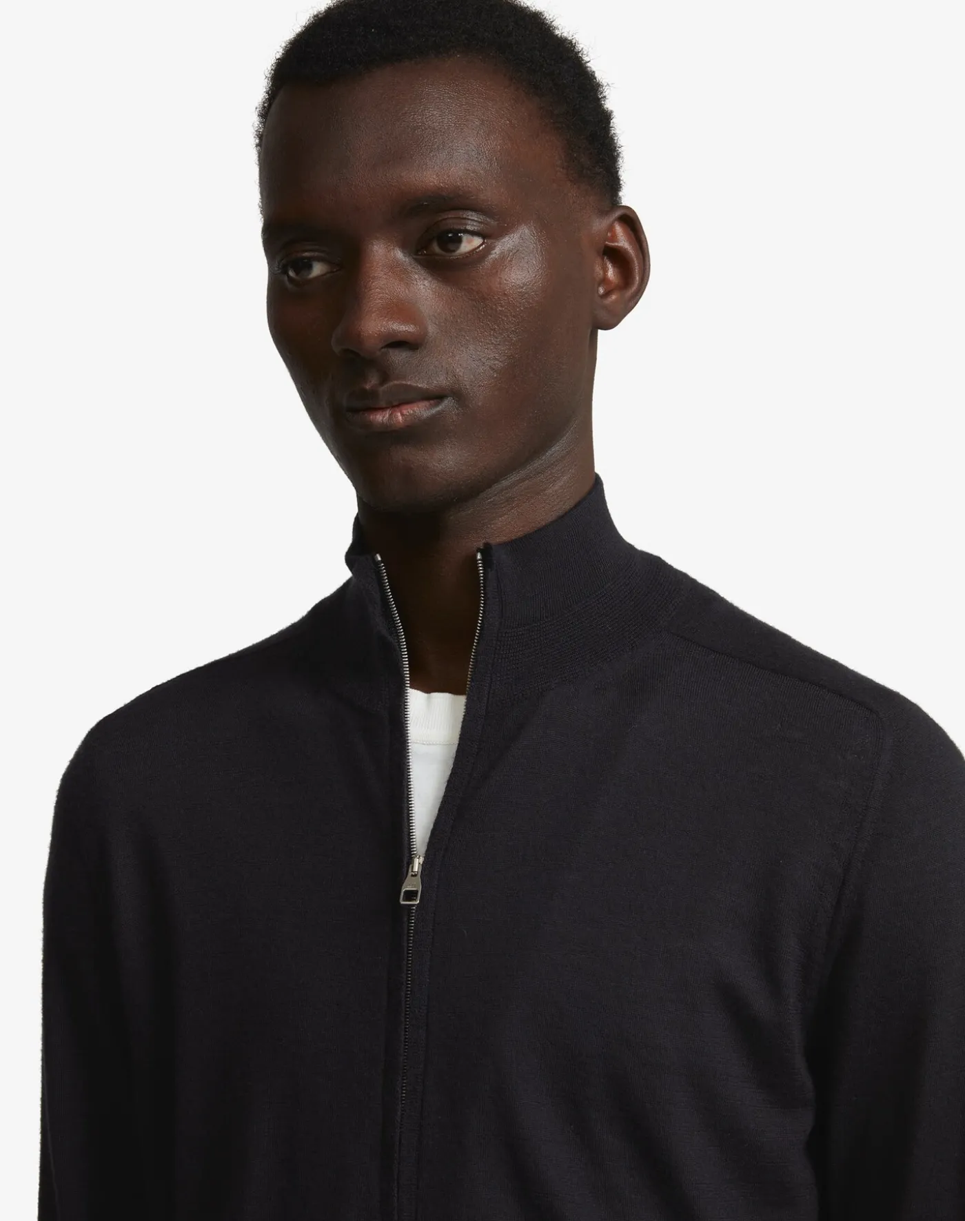 Superfine Cashmere Zip Through Jumper