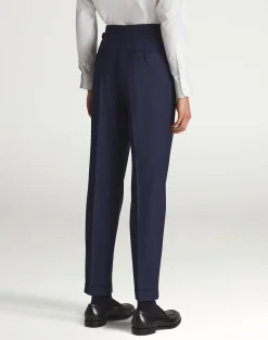 Tropical Virgin Wool Flat Front Trousers