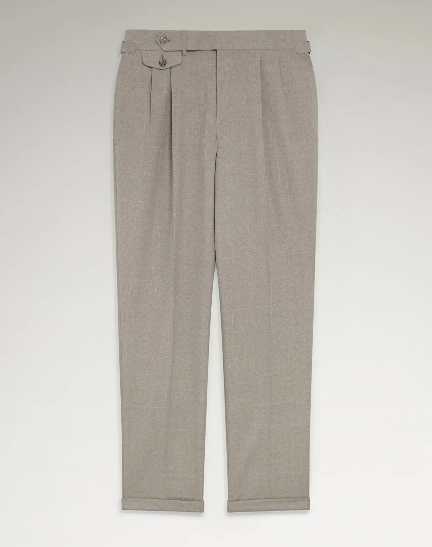 Tropical Wool and Cashmere Double Pleated Trousers