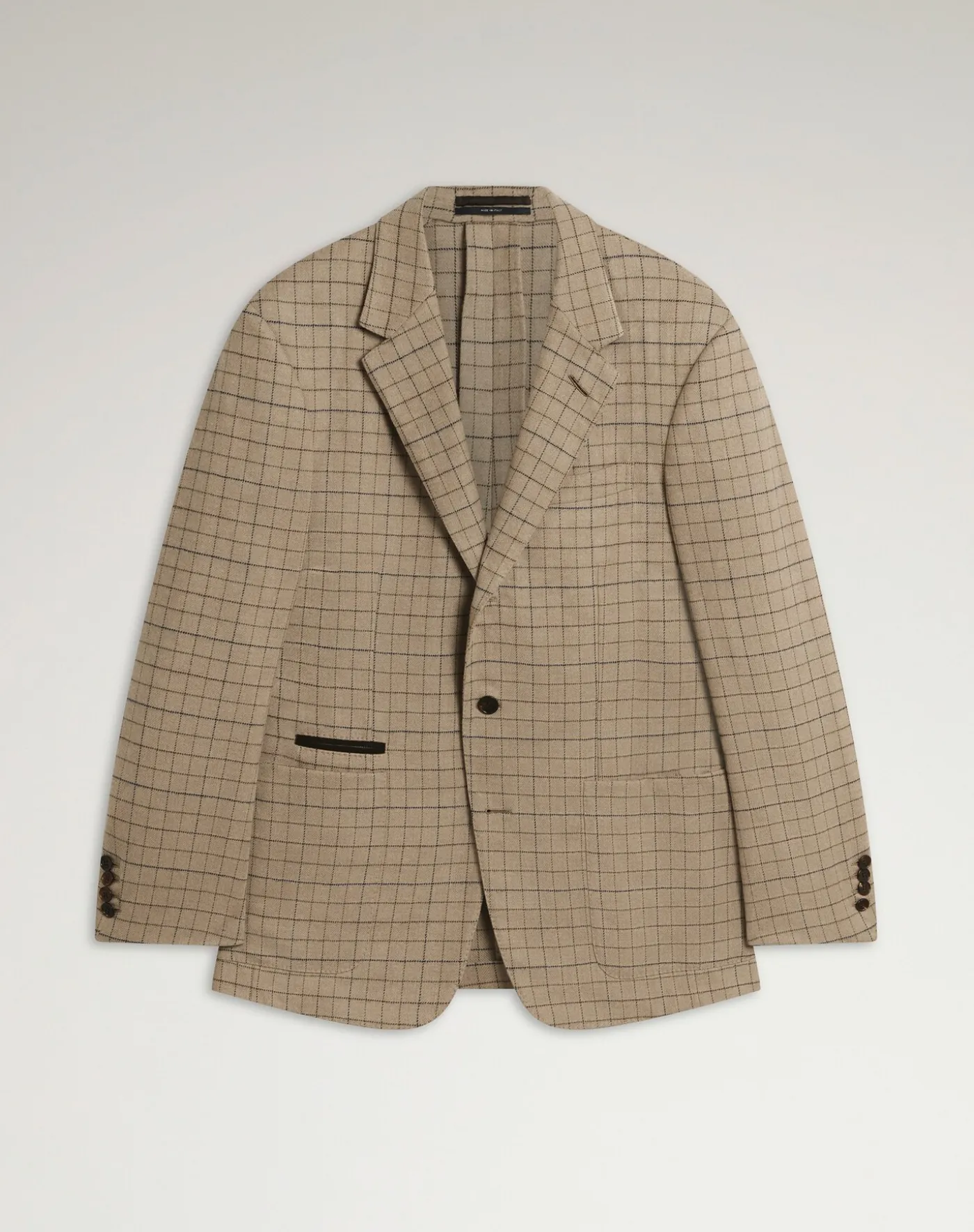 Wool Cashmere Tattersall Check Bourdon Single Breasted Sports Coat