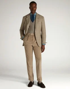 Wool Cashmere Tattersall Check Bourdon Single Breasted Sports Coat