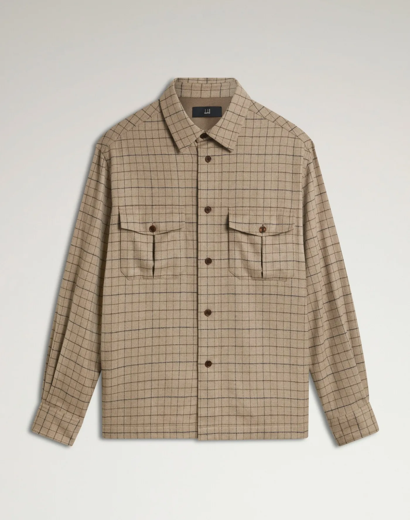 Wool Cashmere Tattersall Check Overshirt