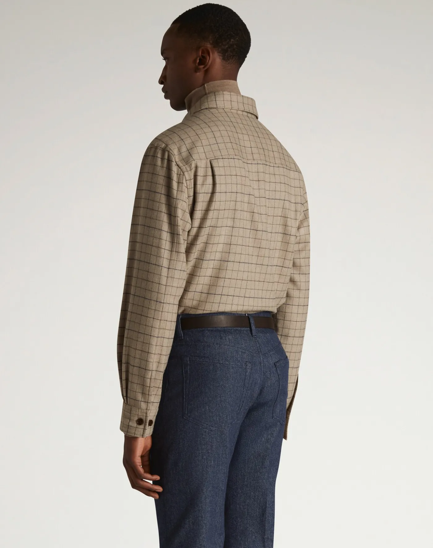 Wool Cashmere Tattersall Check Overshirt