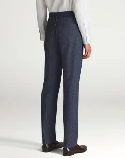 Wool Cotton Denim 5 Pocket Trousers