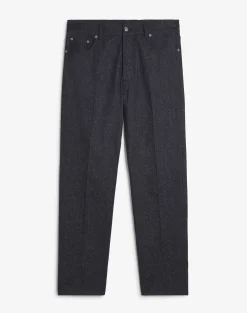 Wool Cotton Denim Straight Leg 5 Pocket Trousers