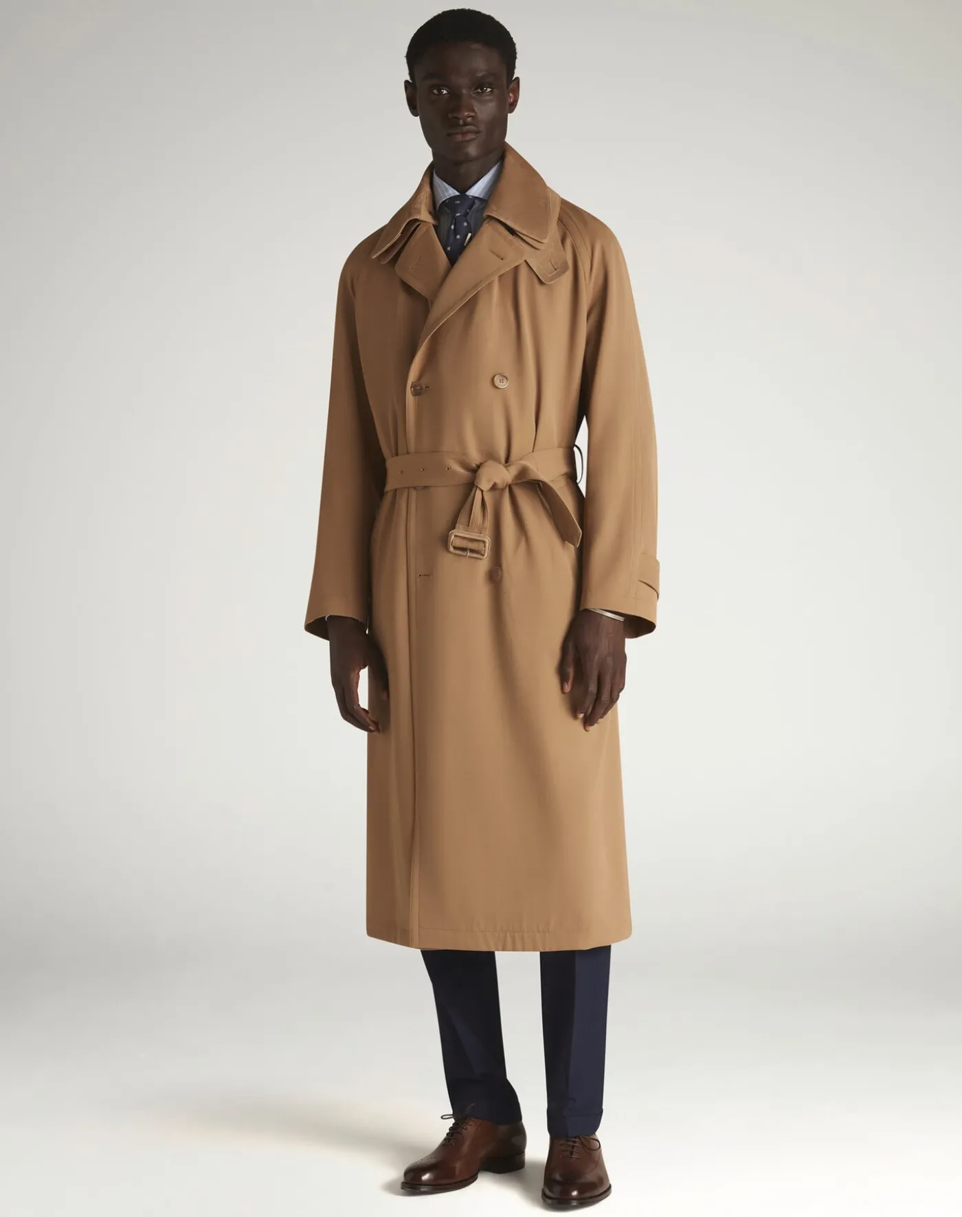 Wool Double Breasted Trench Coat