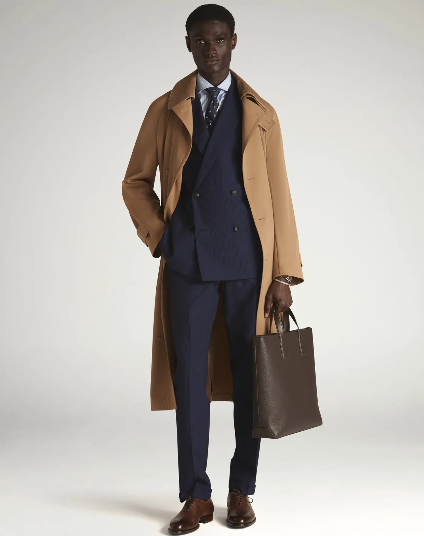 Wool Double Breasted Trench Coat