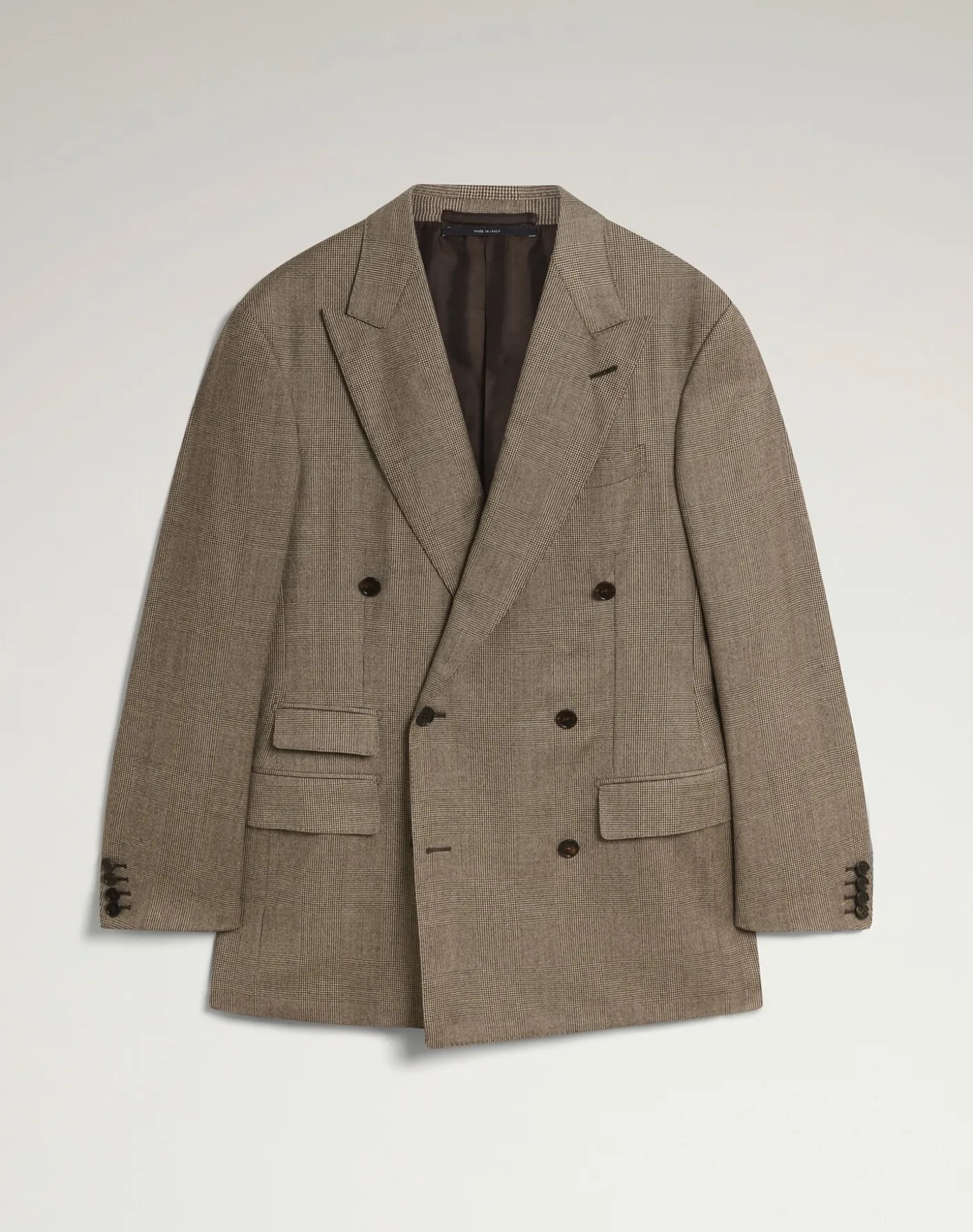 Wool Glen Check Bourdon Double Breasted Jacket