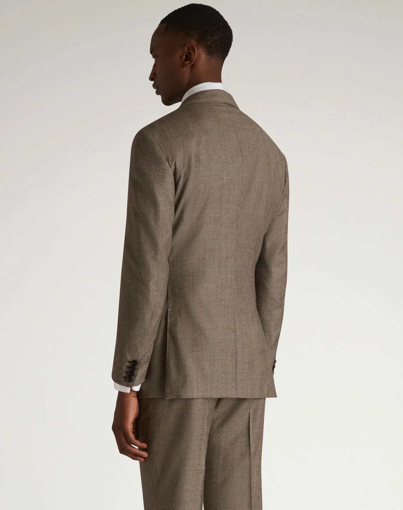 Wool Glen Check Bourdon Double Breasted Jacket