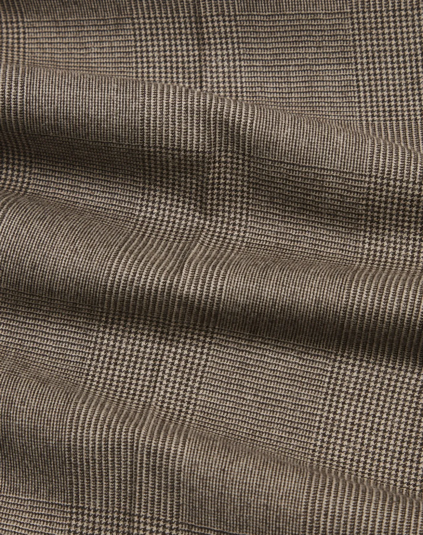 Wool Glen Check Double Pleated Trousers