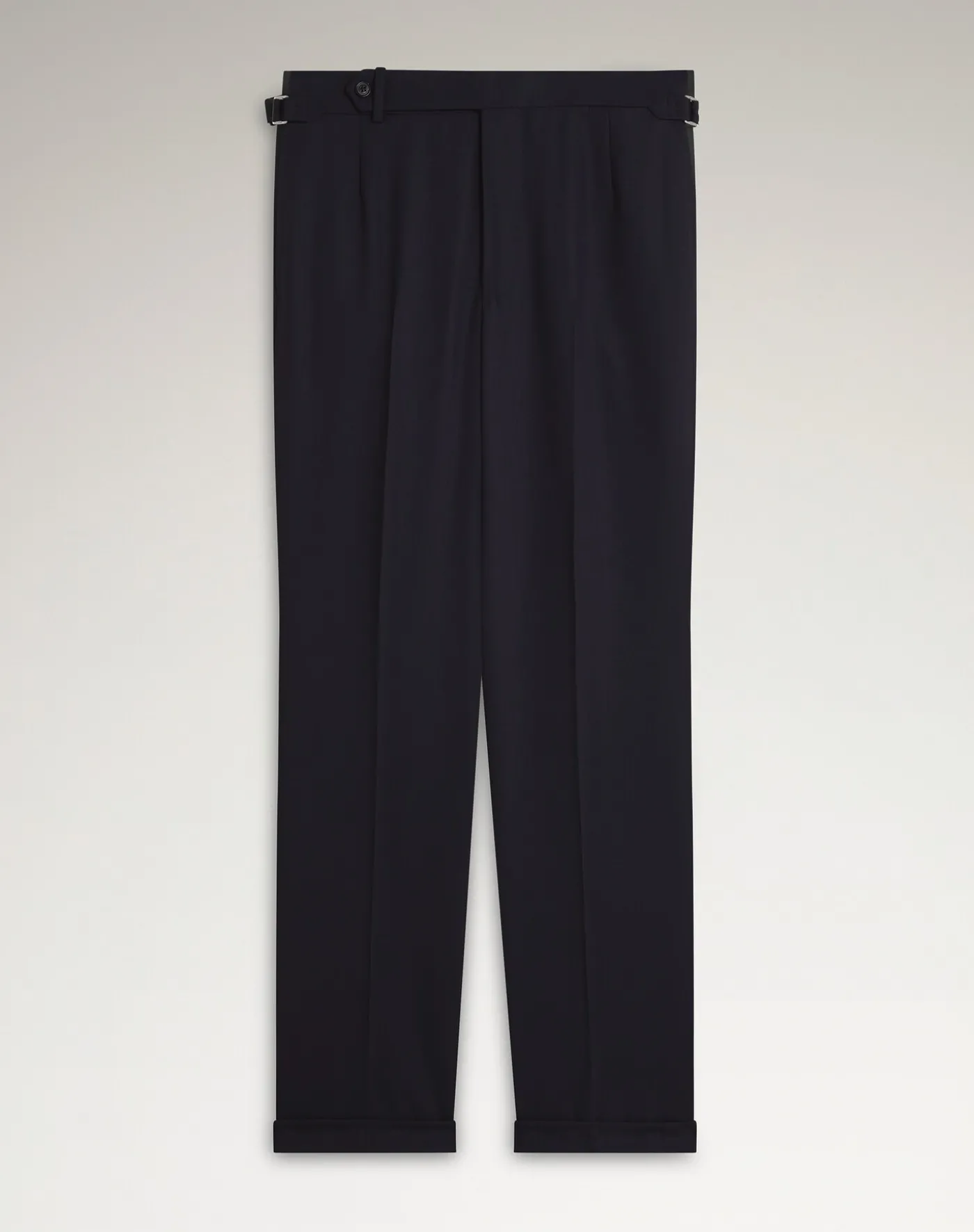 Wool High Twist Flat Front Trousers
