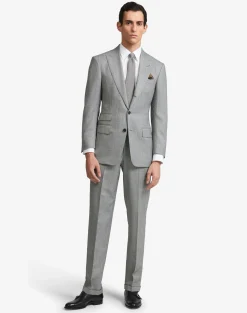 Wool Sharkskin Flat Front Trouser
