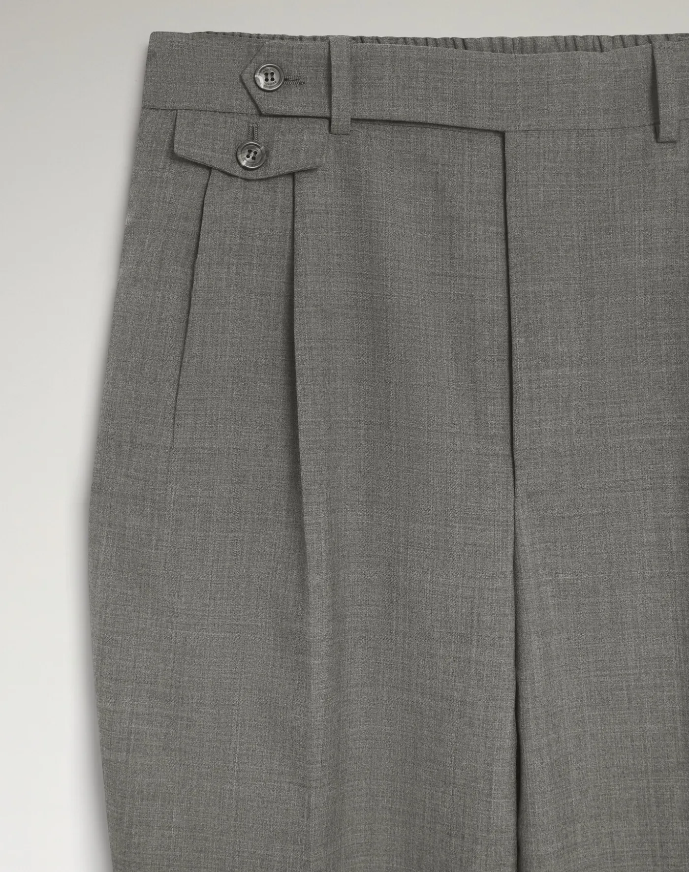 Wool Super 130's and Cashmere Double Pleated Travel Trousers