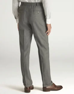 Wool Super 130's and Cashmere Double Pleated Travel Trousers