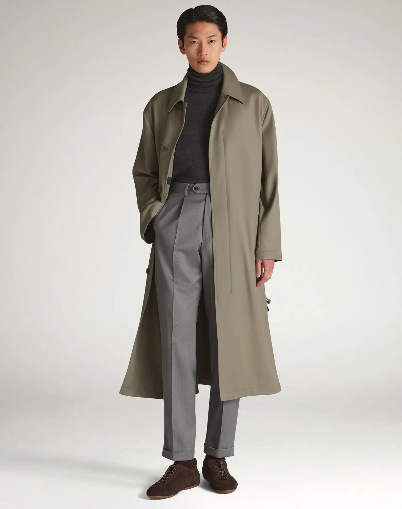 Wool Twill Single Pleat Trousers