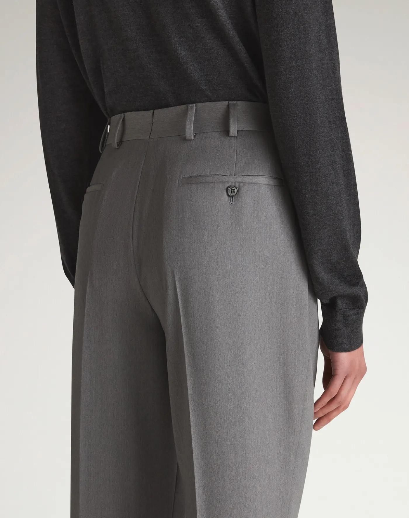 Wool Twill Single Pleat Trousers